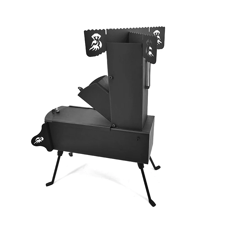 Garden large lightweight foldable steel wood burning cooking stove Metal cast iron rocket stove oven