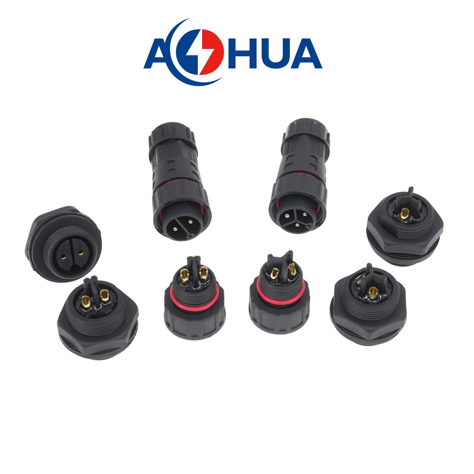 AOHUA Black female Rear panel type plug socket low current 5 A2 A 1 A OD 2.6mm-10mm PVC/Rubber cable connector for outdoor LED