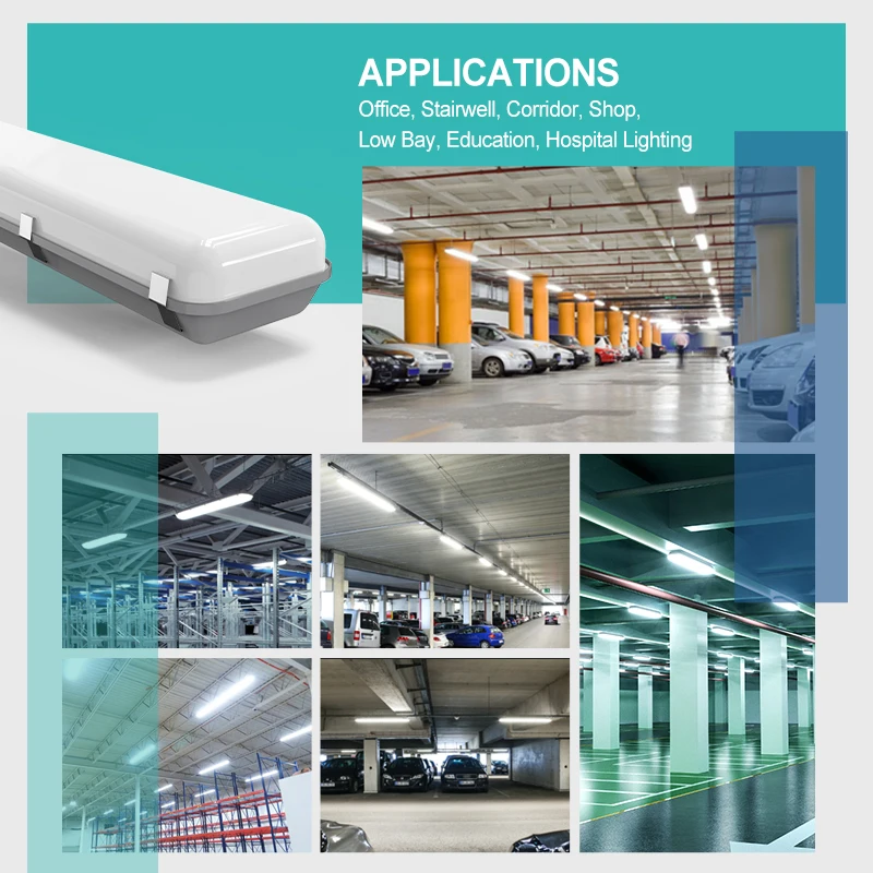 2FT 4T 8FT CCT & Power Tunable IP66 LED Triproof Lights Linear Light Led Batten Fixture