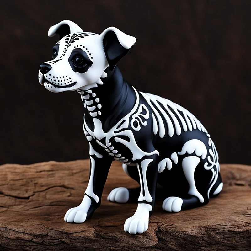 Home garden mexican day of the dead animal dog statue sculpture custom cute animal resin craft chihuahua figurines decoration
