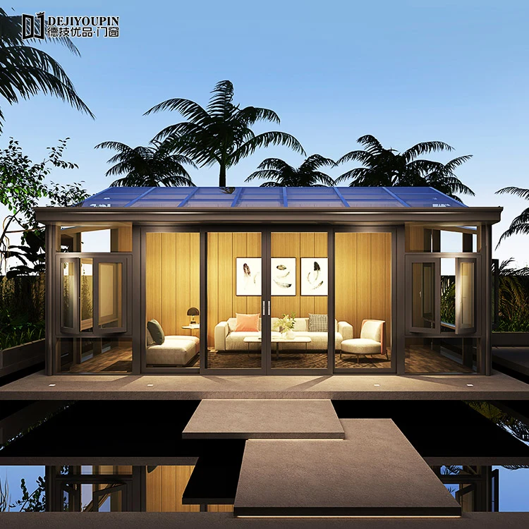 Aluminum Prefabricated Tempered Glass house Sunroom