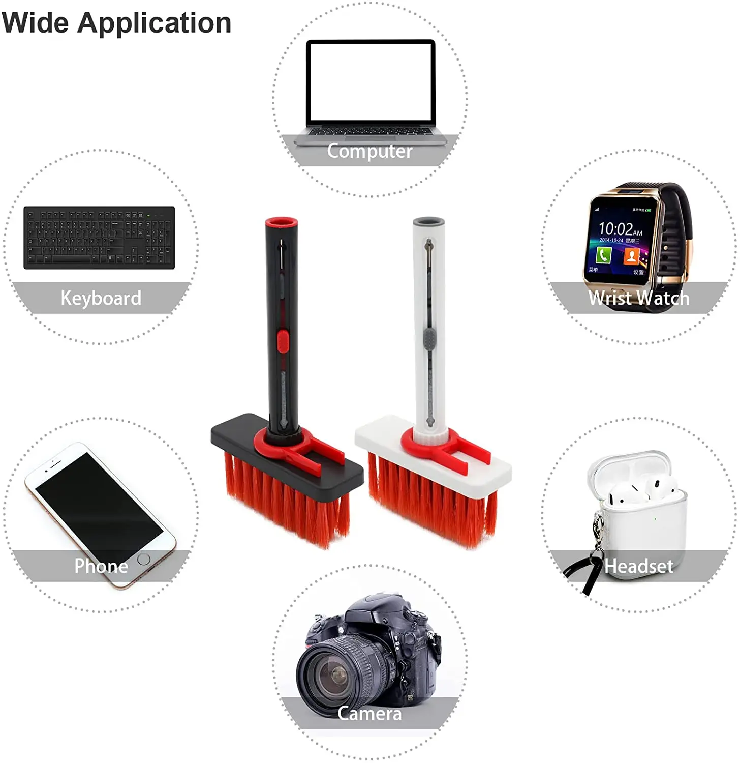 5 In 1 Multifunctional Keyboard Cleaning Soft Brush Kit Computer Phones Earbud Cleaning Tools Keycap Cleaner Kit