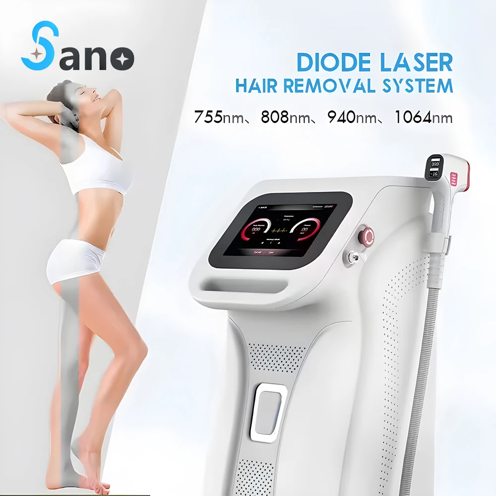 Sano Laser New 4 Wavelengths Diode Laser 755 808 940 1064 Diode Laser Hair Removal Machine For Spa