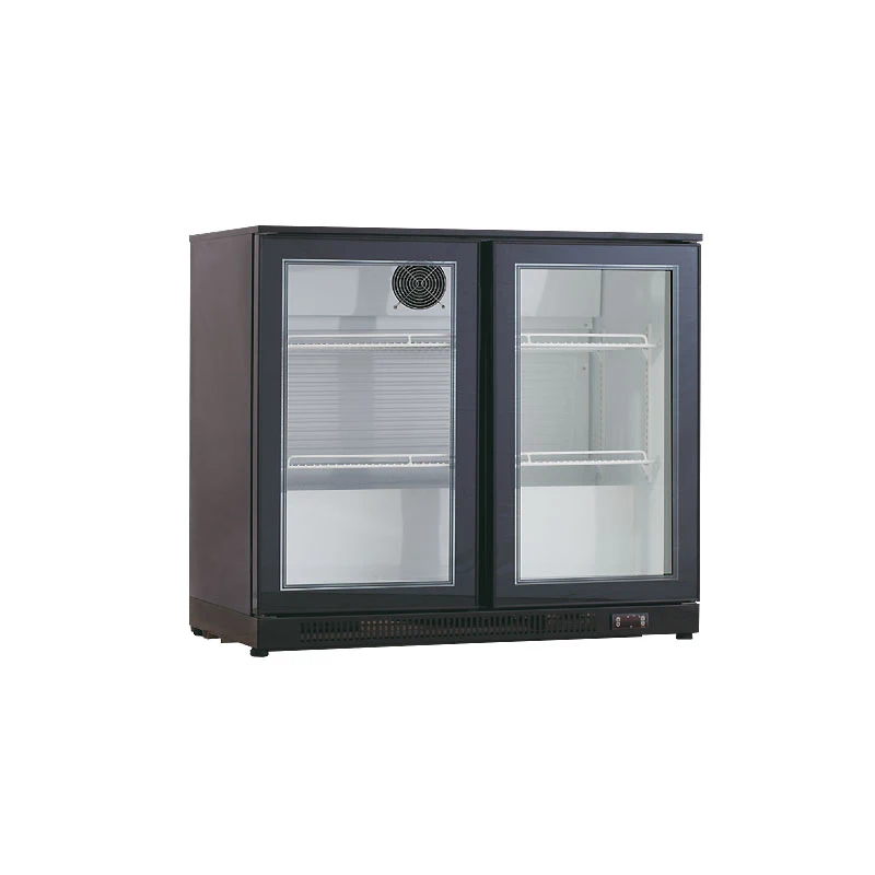 Double Glass Wholesale Commercial Freezer Fridge Back Bar Display Cooler Cabinet for Coffee Bar Shop