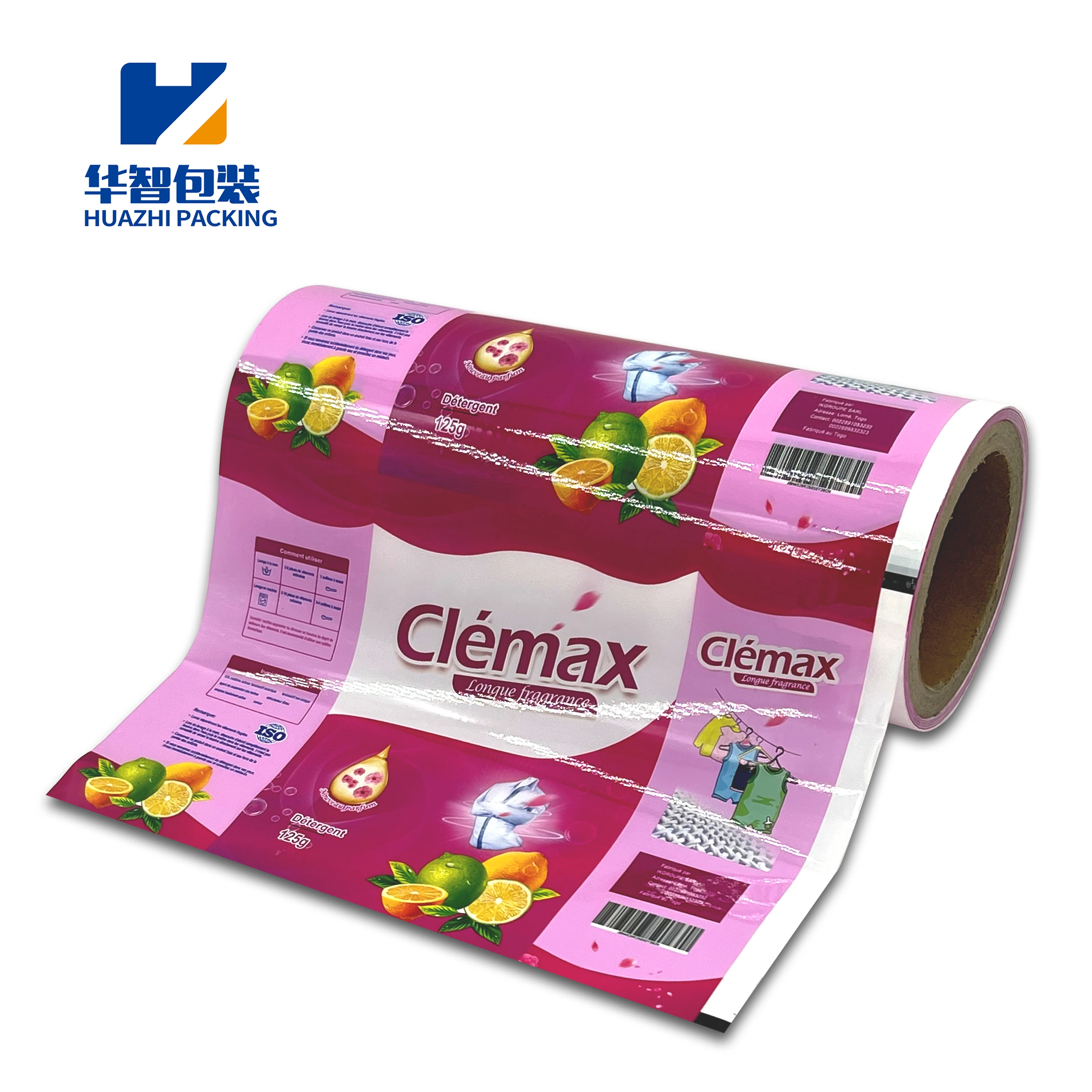 Custom printing soft packing roll film hot sealed laundry detergent sachet for washing powder