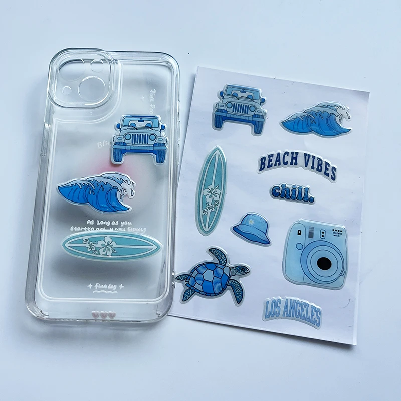 Custom Raised Logo Sticky Epoxy Gel glue Label Printing Soft Crystal Epoxy Clear Resin Domed Stickers 3D Epoxy Doming Sticker