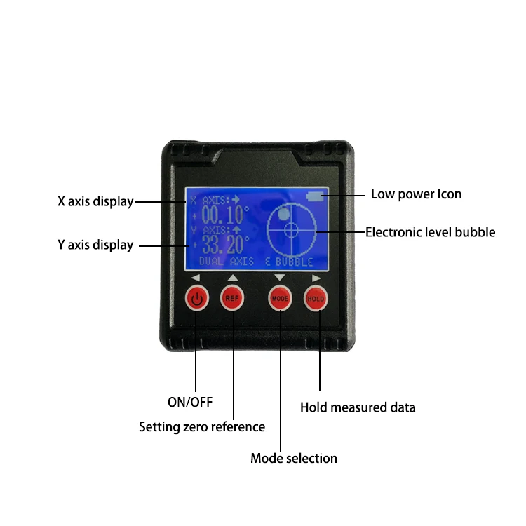 7cm Cube PC and ABS Alloy Materials Housing Mini Digital Level Box Inclinometer LCD Magnetic Spirit Level