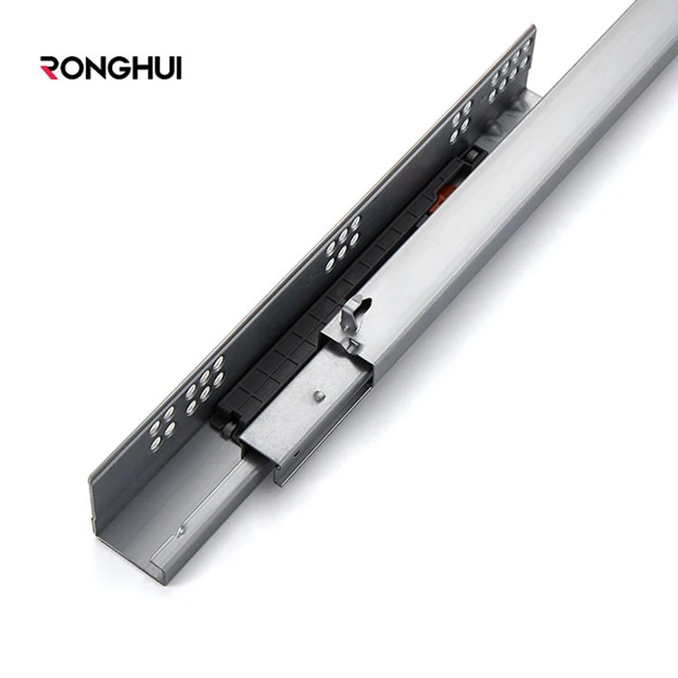 Ronghui 3-fold Hidden Press Rebound Concealed Kitchen Cabinet Slide Heavy Duty Drawer Slide