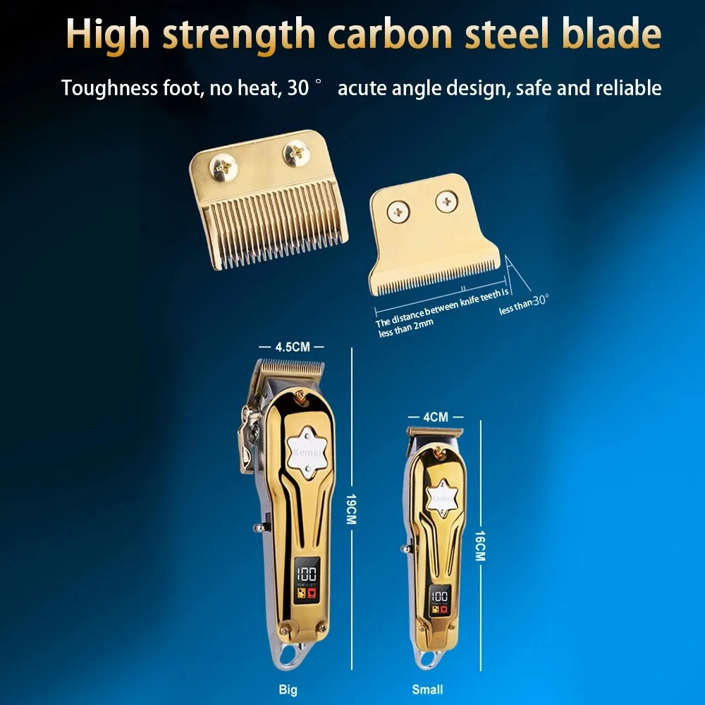 Gold Kemei Trimmer Kemei 2011 New Product Ideas 2022 Kemei Professional Hair Trimmer on Barber Chair