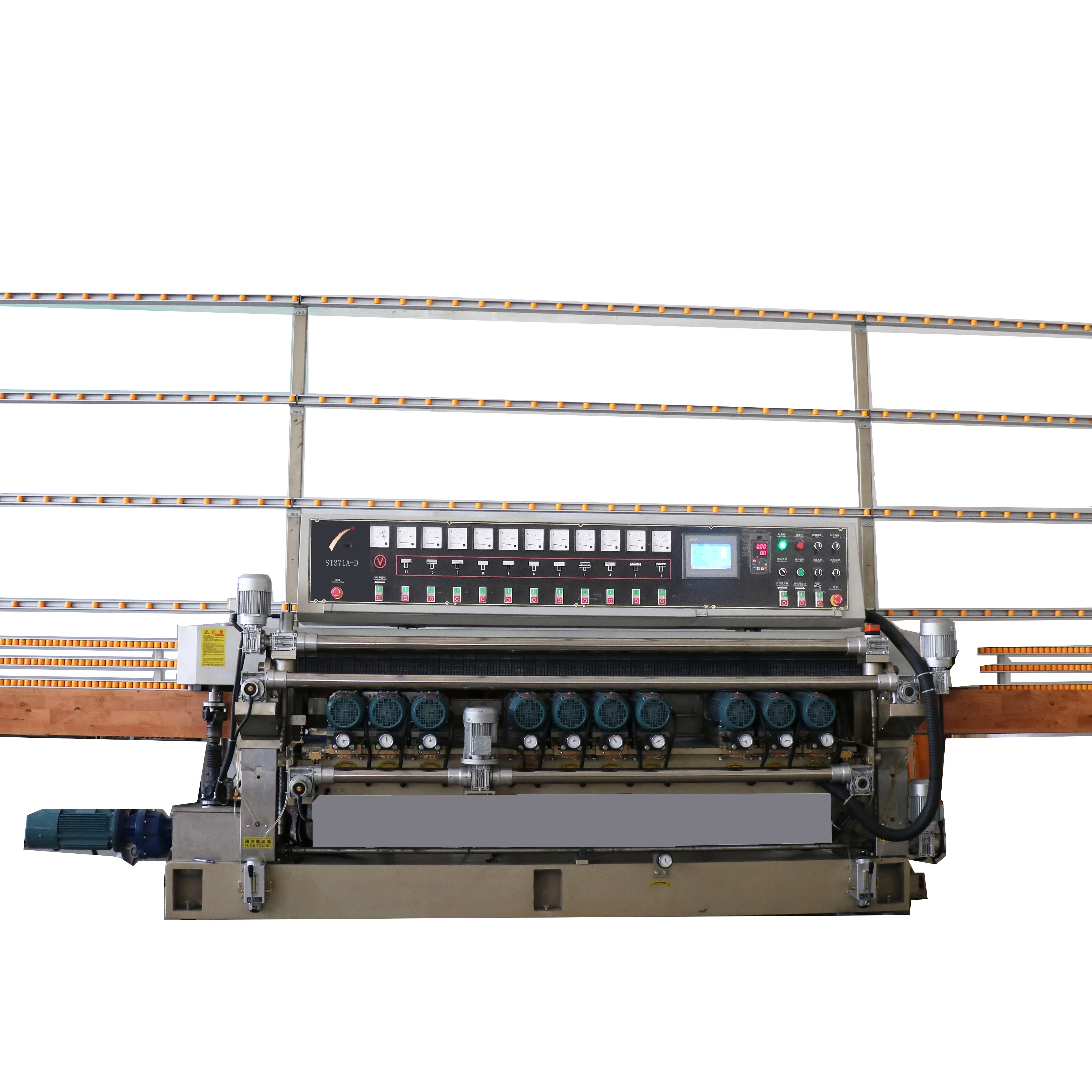 Автоматическая 11 шпинделей зеркальное стекло обработка прямой линии полировки шлифовальные кромки скошенная машина