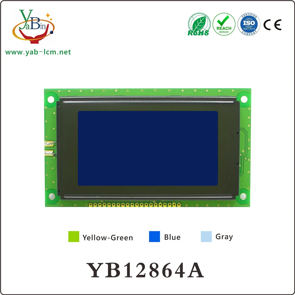 3.27 inch 113X65 mm 128X64 12864  monochrome Graphic Lcd Module Display YB12864A