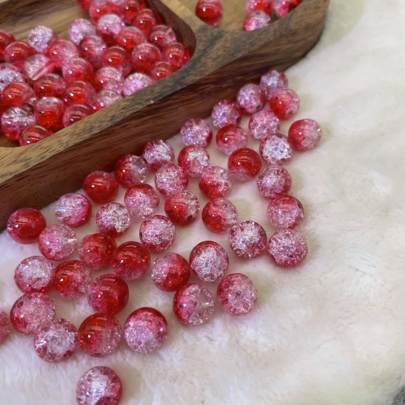 New arrivals premium mix color cracked glass beads crystal crackle lampwork for DIY accessory for jewelry making