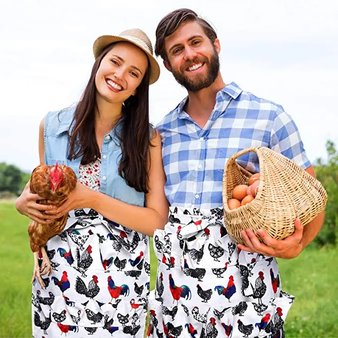 High quality canvas 12 Deep Pockets Hen Duck Goose Eggs Holder Aprons fabric work use chicken egg collecting apron