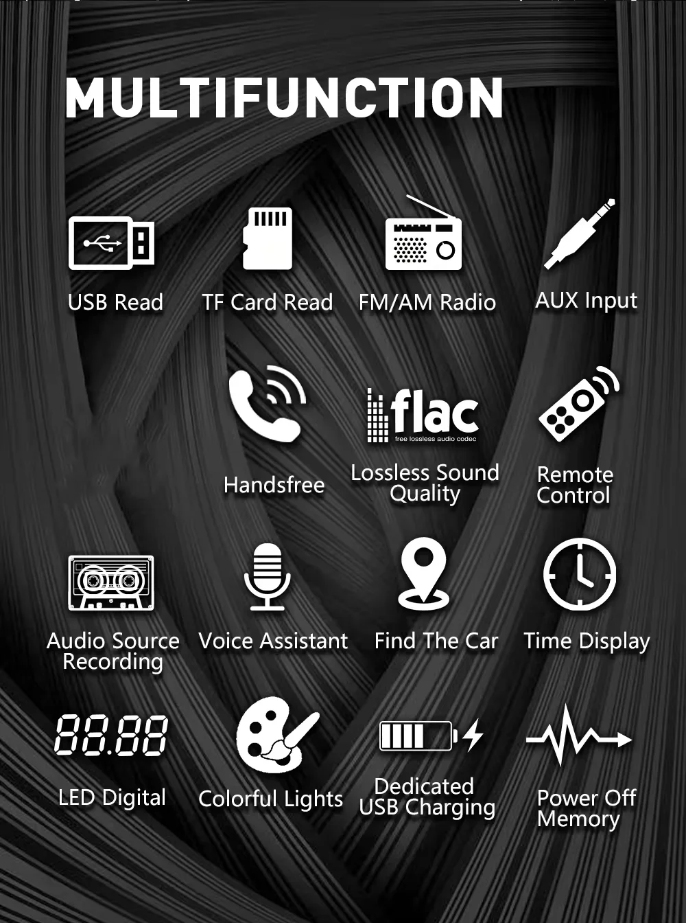 model 80A 7388 HIGH power universal one 1 din car radio mp3 player with BT AM FM USB AUX