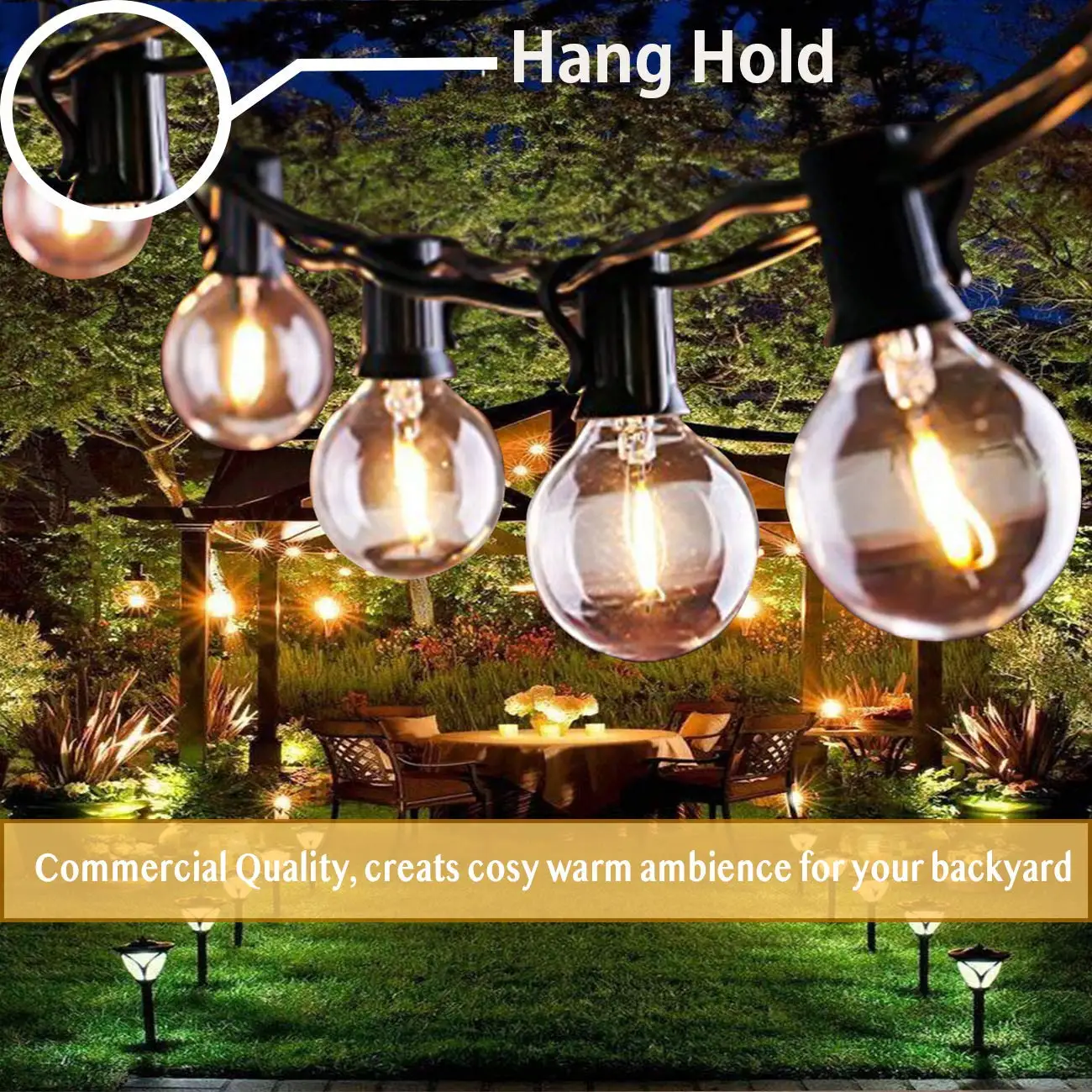 
LED G40 5.5m 18ft 10 Lights Green Christmas String Light for Garden Wedding Party 