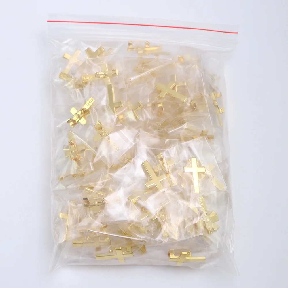 Gold Tone Religious Christian Booches Cross Lapel Pin