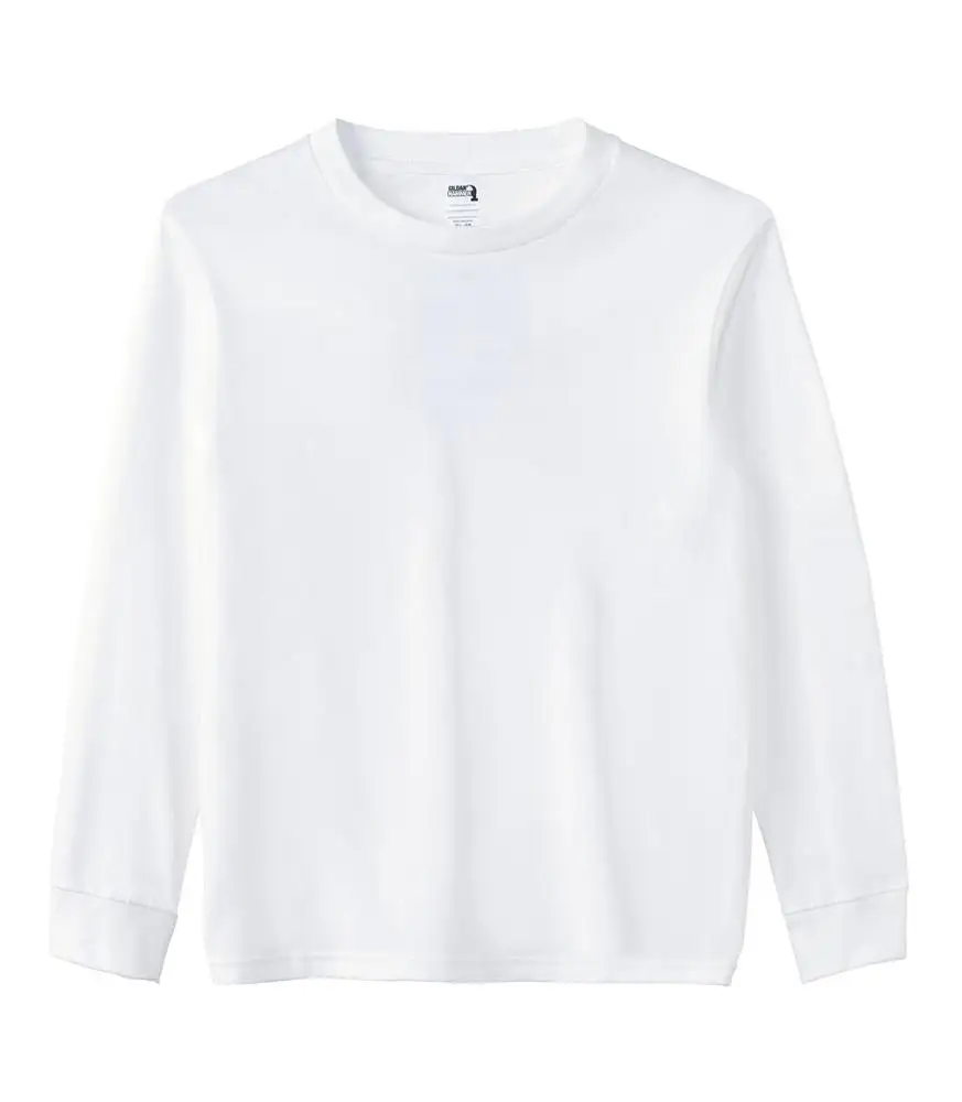 Custom Logo Printing 100% Cotton Long Sleeve Round Collar Solid Color T-shirts For Men