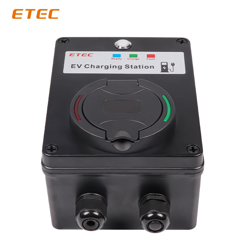 ETEC Ev Charger 32A 3-Phase Wallbox 22KW AC EV Wall-mounted Charging Station for Home Use with RCMU