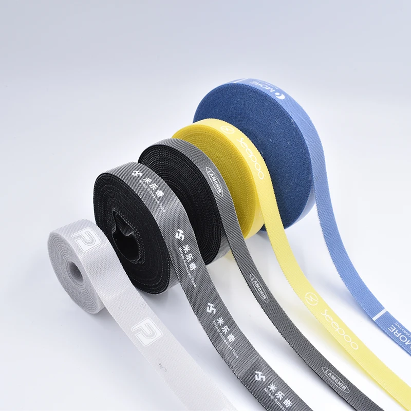 Custom made adjustable hook and loop nylon cable band