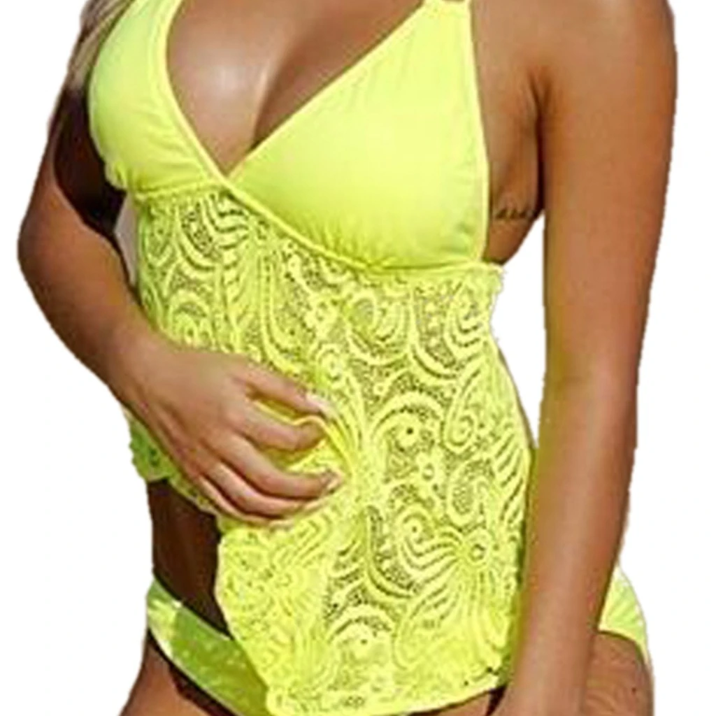 Hot swimsuit mesh pattern split swimsuit women bikini