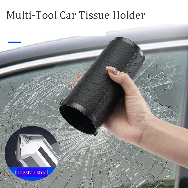 2023 New arrival multi function luxury leather car paper box tissue holder for car