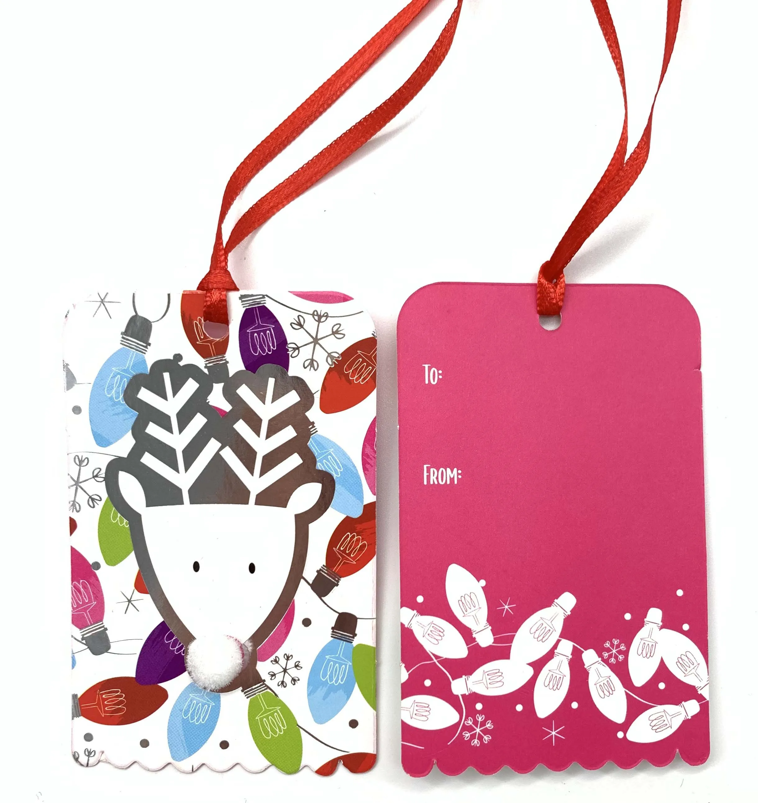2022 new designs Snowman 3D Handmade Foil Glitter Christmas Gift Tags Hanging Tags