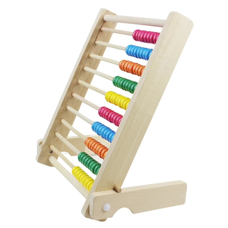Ten grade wooden abacus calculation bead toy original color