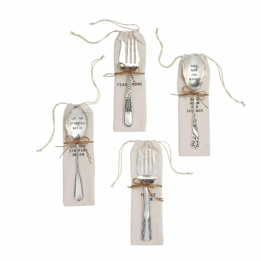 Let The Stuffing Begin Serving Spoon Zinc Alloy With Silver Low Price Different Sizes