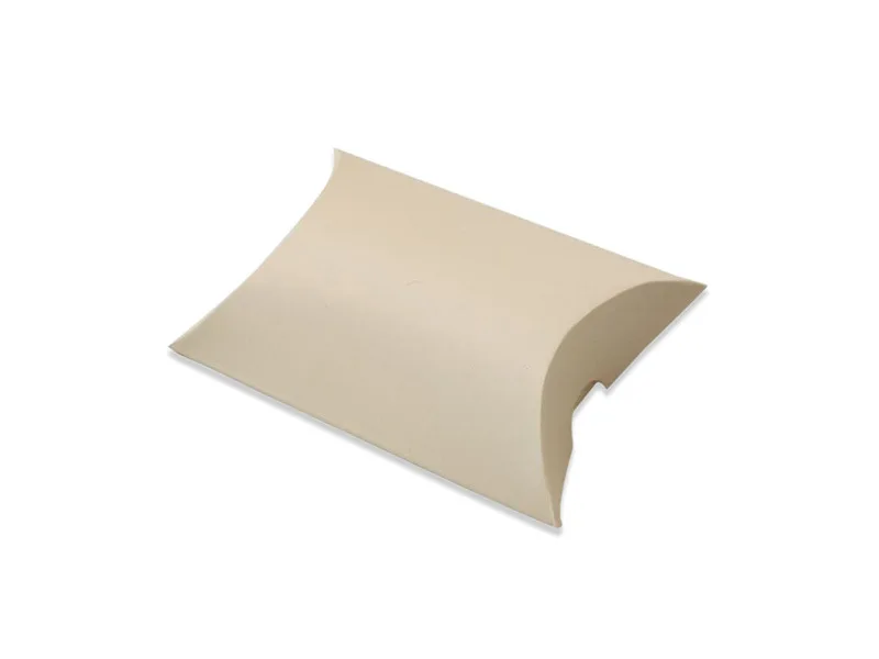 Custom logo  kraft paper pillow packaging box for Jewelry extension packaging