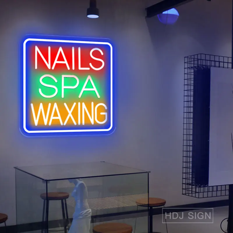 Custom Nail Salon Neon Sign For Business SPA WAXING Shop Hairdresser Room Decoration Shop Logo Nail Neons Sign Gift