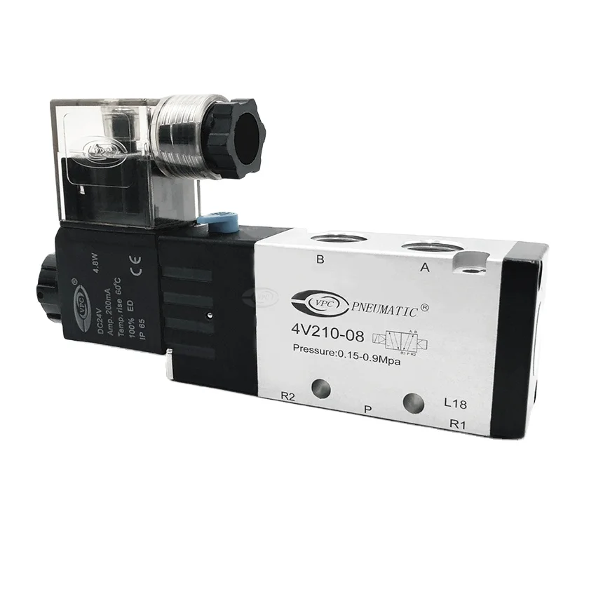 Manufacturer Airtac type 4V210-08 Aluminum Internal guide Single coil 5/2 way Pneumatic solenoid valve