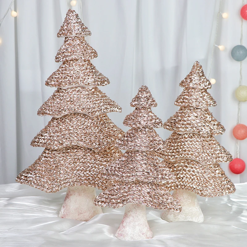High-quality Artificial Tabletop Christmas Tree Decorations supplied Weaving craft Christmas tree