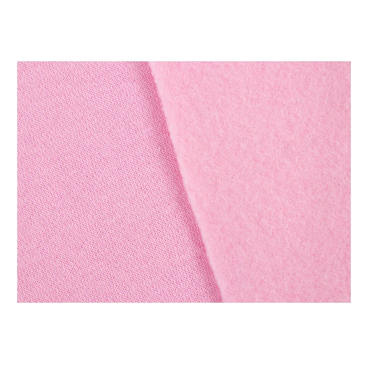 KF1147  50%cotton 50%poly  360gsm korea style brush  Knit Double Side Brushed One Side Anti Pilling cottonr Polar Fleece Fabric