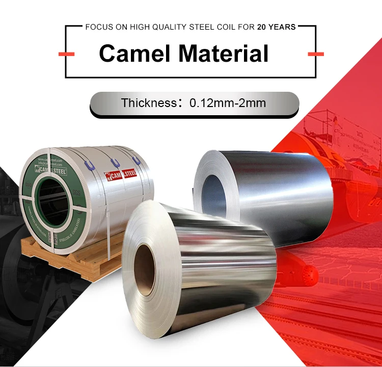 Made In China CAMELSTEEL  0.12-1.2mm Thick Used For Roofing Sheet Roller Shutter Door Zinc Coated Steel Plate