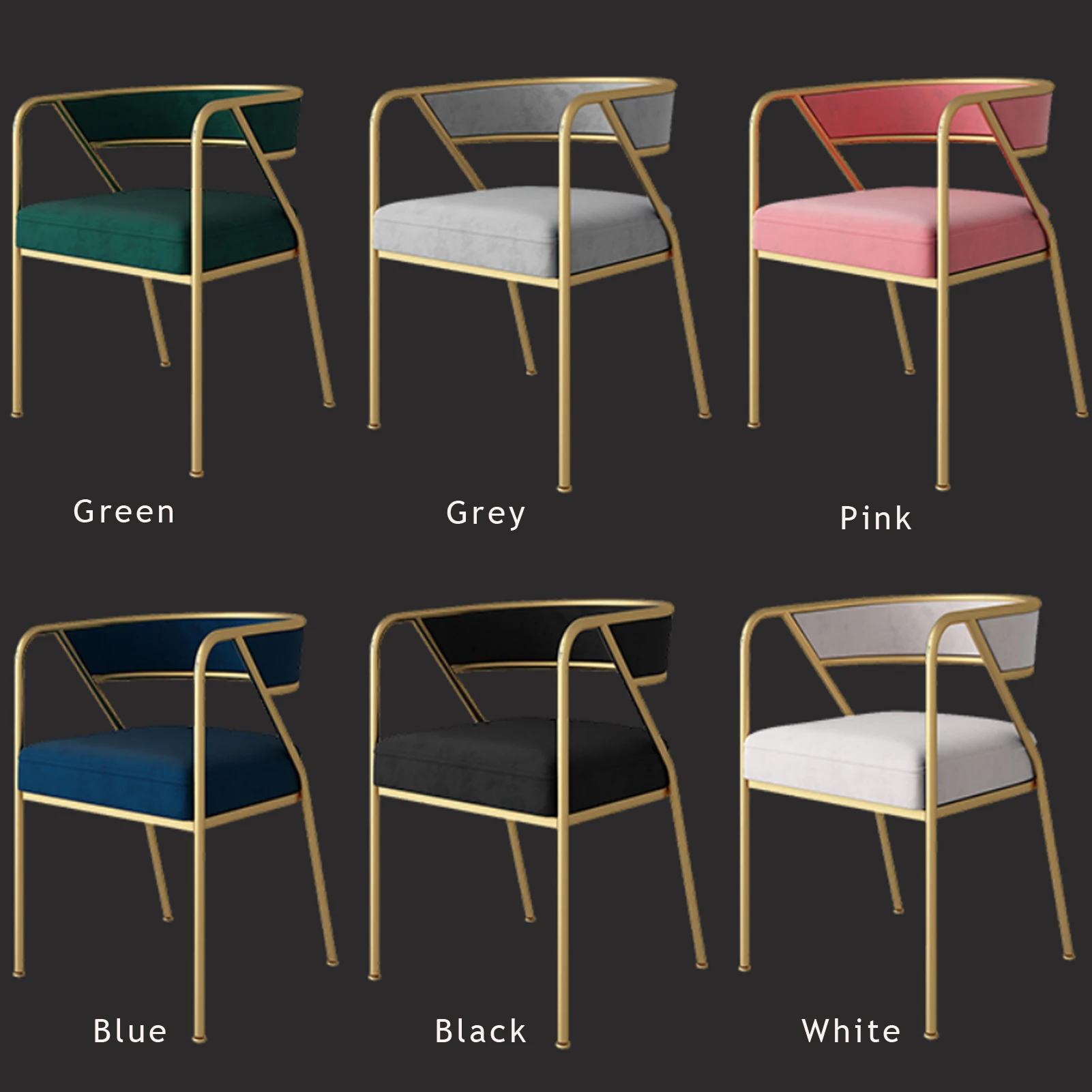 Modern Home Nordic Single Sofa Living Room Chair Minimalist Frame Velvet Luxury Armchair Dining Chair