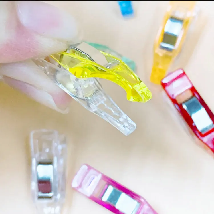 Clear Color Narrow Head Long All Purpose Craft Quilting Sewing Clips for DIY Crafting Blinding Crochet Knitting Clamps