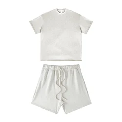 YLS 100% Cotton 2023 Sweat Short Set Summer High Fashion Loose Boxy Fit Man 2 Piece Set Sports Suits Gym Wear Bulk Clothing