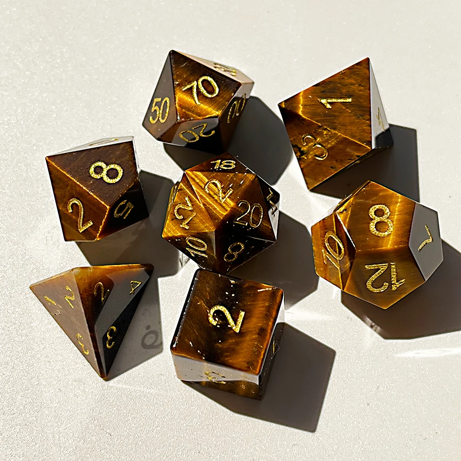 Dnd Sharp-edged Die Set Flower Series Crystal Hollow Custom Printed 12mm 7 Pcs Set Led Pixels Electronic Dice