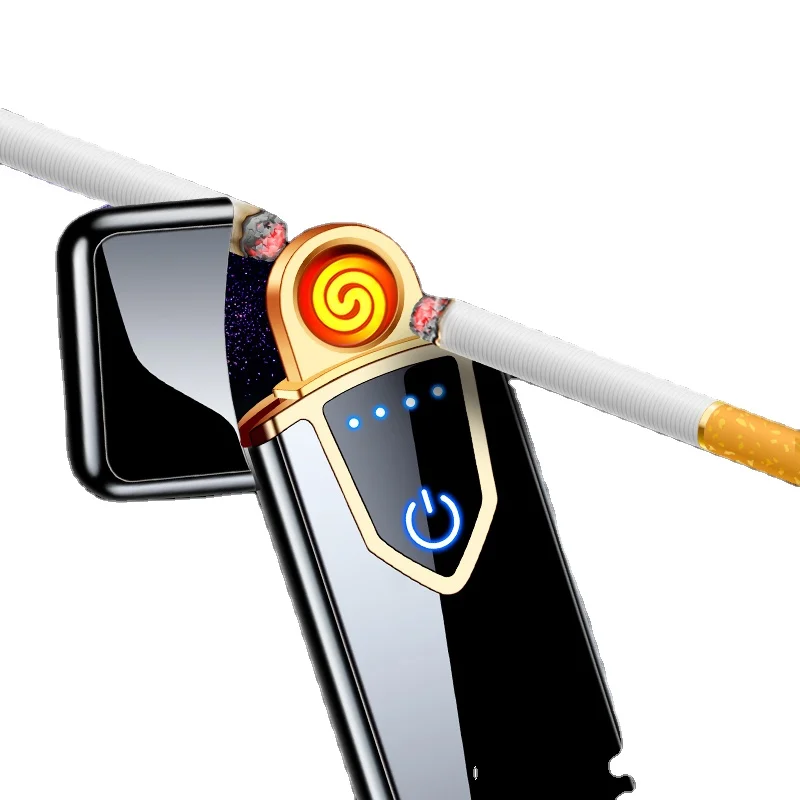 Creative Ultra Thin Fingerprint USB Charging Lighter Environmental Protection Electronic Cigarette Lighter Gift