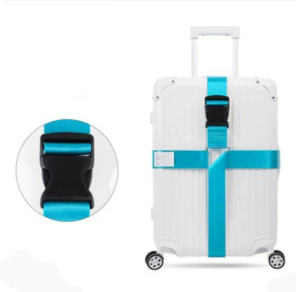 Custom Logo Sublimation Adjustable Travel Suitcase Strap Luggage Belt Cross Luggage Strap