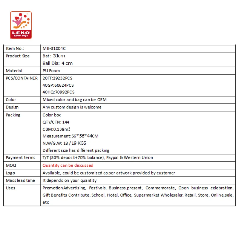 На открытом воздухе, принт по всей длине мини полиуретановая пена Бейсбол Летучая мышь с шариками