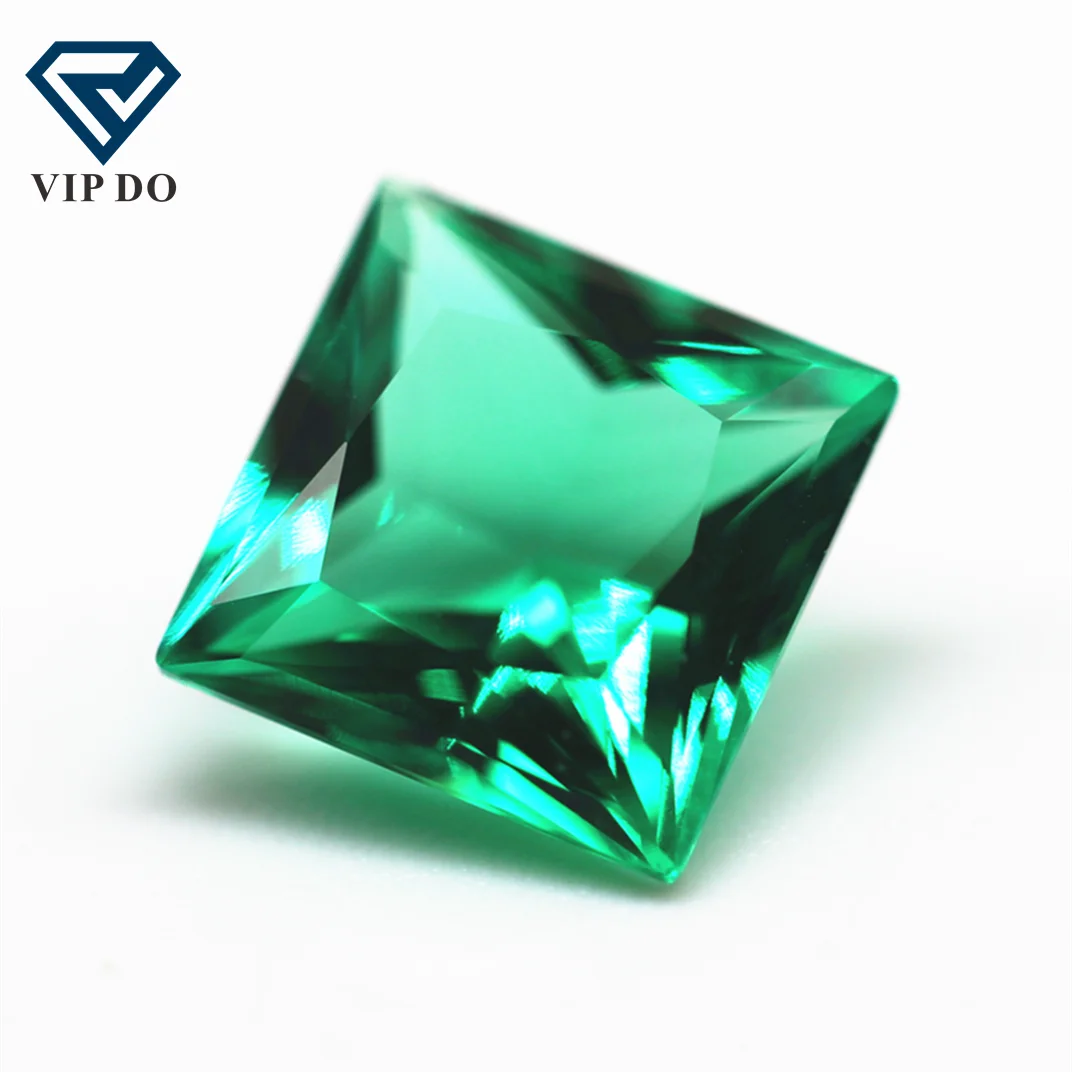 4*4-10*10 мм квадратные драгоценные камни для культивирования Колумбии изумрудные лабораторной регенерации Изумрудный зеленый сапфир