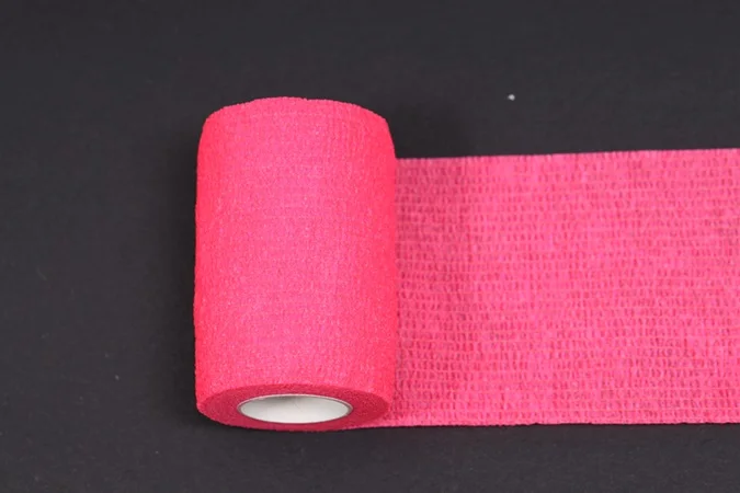 CE manufacture wilko wrap self adhesive nylon latex silk gauze roller emergency red waist bandage
