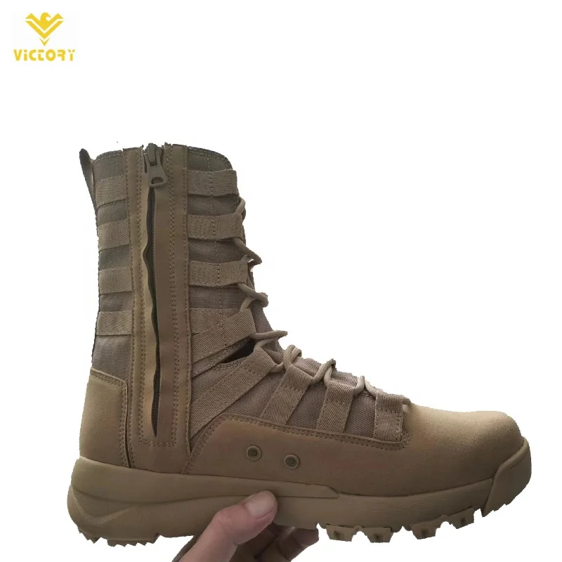Black  and khaki Tactical boots Leather Outdoor Shoes Tactical Ankle Combat Hiking Riding Woman  Boots