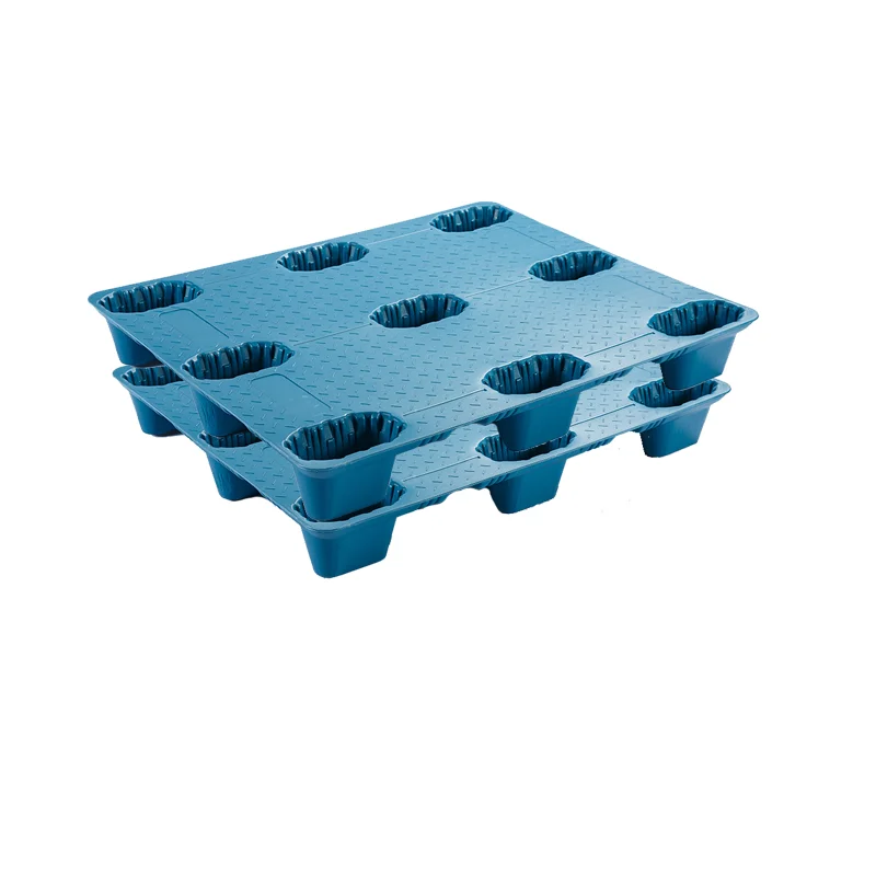 Customized Industrial Heavy Duty Nine Legs Nestable Plastic Pallets For Forklift