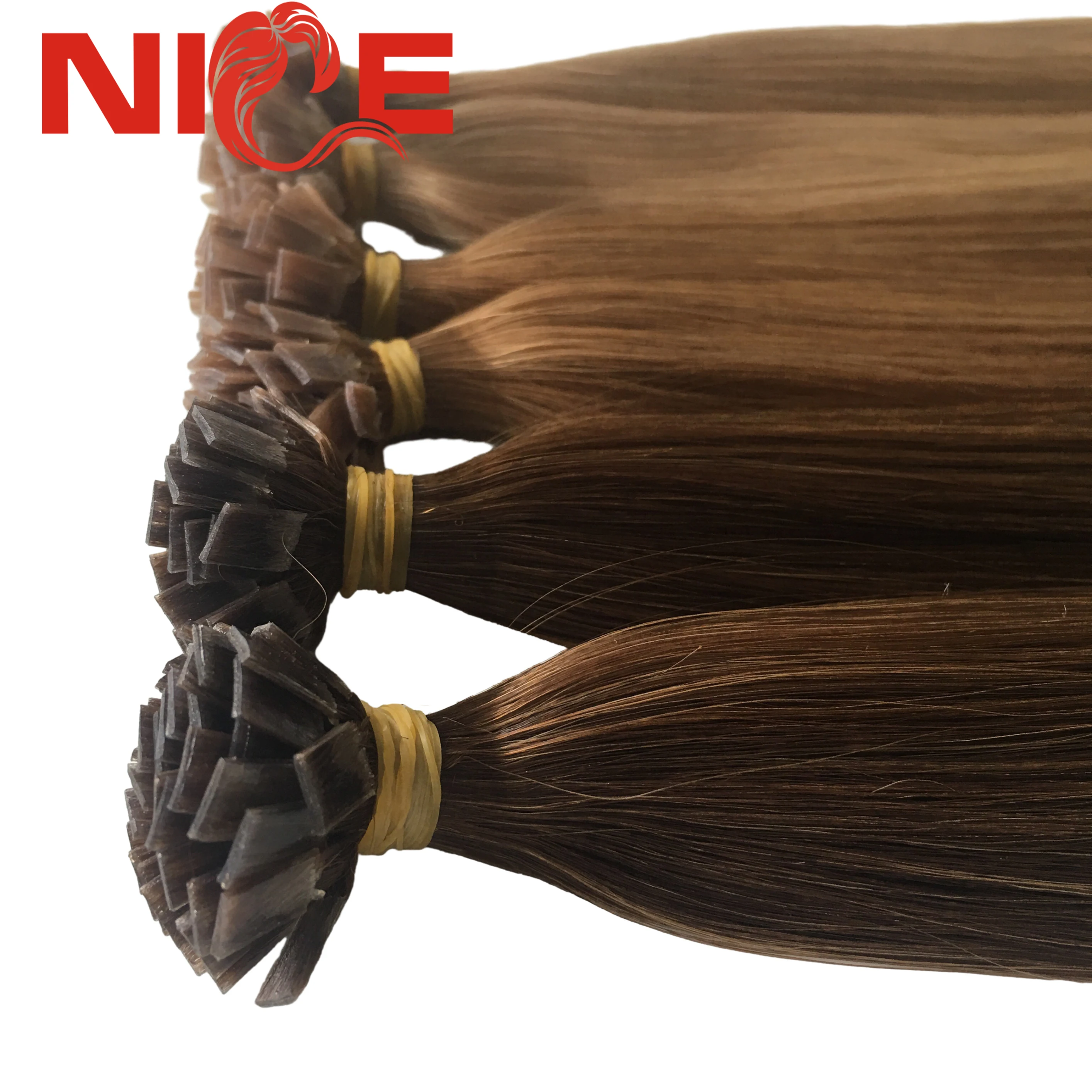 Pre bonded European Mini size 0.5cm*0.5cm Flat Tip Hair Extensions Virgin Keratin Human  Extensions Double Drawn