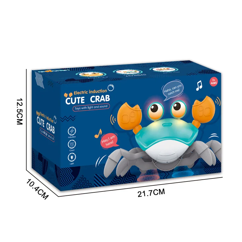Crawling crab baby toy with music and LED lights will automatically avoid obstacles sensing escape Crawling crab toy baby gift
