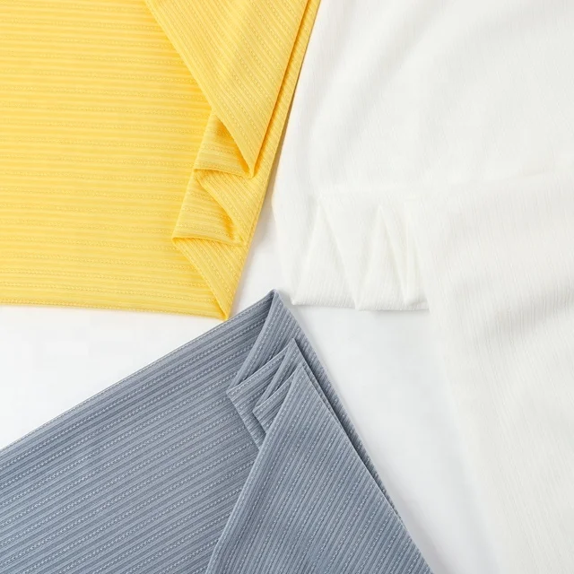 Ice Silk  Pattern Knitted Rib Style Lightweight Dress Sofa Lining & Garment Use Stretch Feature for Girls 95% Polyester