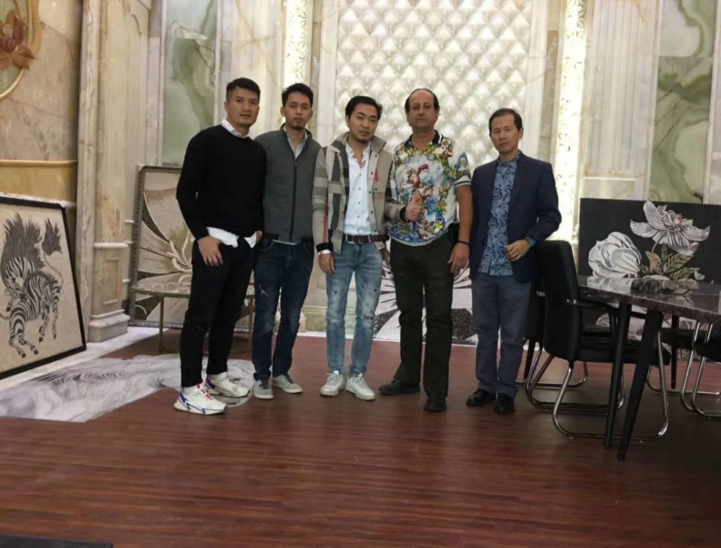 USA Indoor Marble Mosaic Waterjet medallion Exterior wall stone