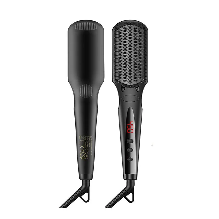 Electric Hair Straightener CombHeater Ceramic Ionic Hair Straightener Brush